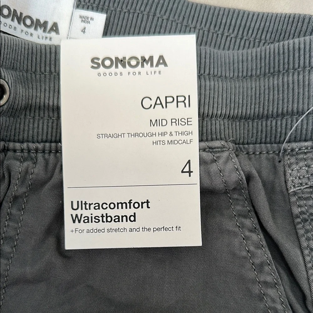 Sonoma Gray Capri Pants with Ultracomfort Waistband - Picture 2 of 5
